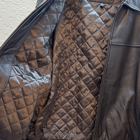Mark New York Brown Leather Collard Jacket for Men XL Vintage - Picture 6 of 6